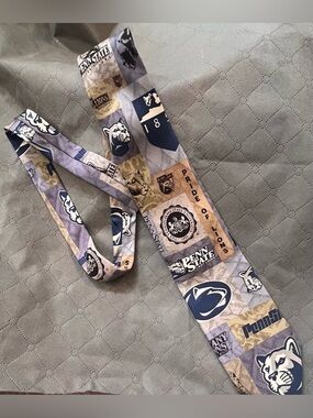 Vintage Penn State Nittany Lions 100% Silk Patchwork Collage Necktie NCAA
